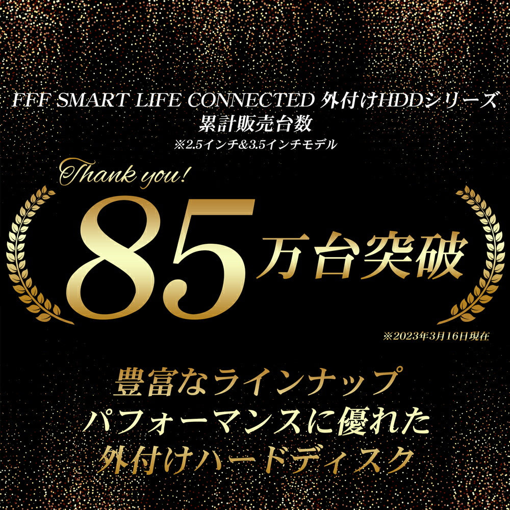 【公式】FFF SMART LIFE CONNECTED ポータブル外付けHDD 500GB TV録画対応 USB3.2 Gen1 Windows11 2.5インチ 1年保証 MAL2500EX3-BK
