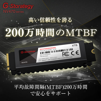 【公式】G-Storategy SSD ヒートシンク付き 1TB PS5対応 Gen4×4 最大読込:7450MB/s 最大書込:6600MB/s 5年保証 NV47001TBY3G1