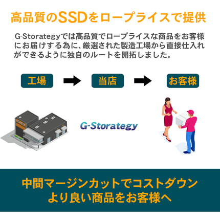 【公式】G-Storategy SSD 内蔵型 512GB 2.5インチ 読込速度 : 563MB/s 書込速度 : 494MB/s 3年保証 SA66050GBY4G1